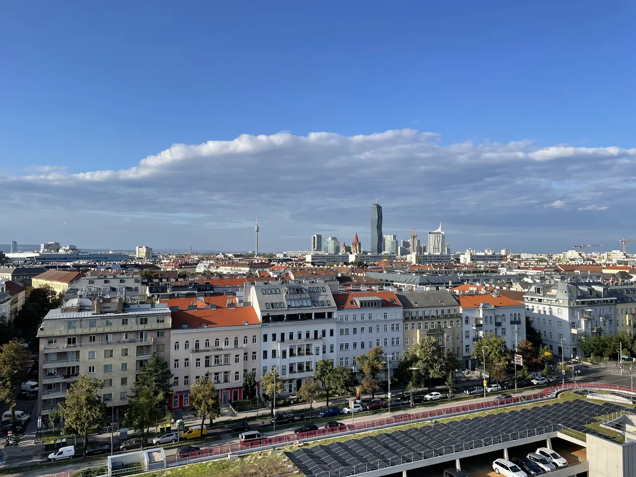 A second view across Vienna rooftops and streets